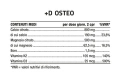 NUTRIVA +D OSTEO tabella contenuti medi